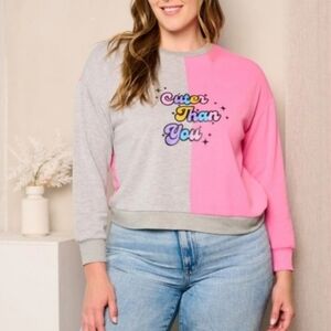 Society Gray and Pink Sweatshirt